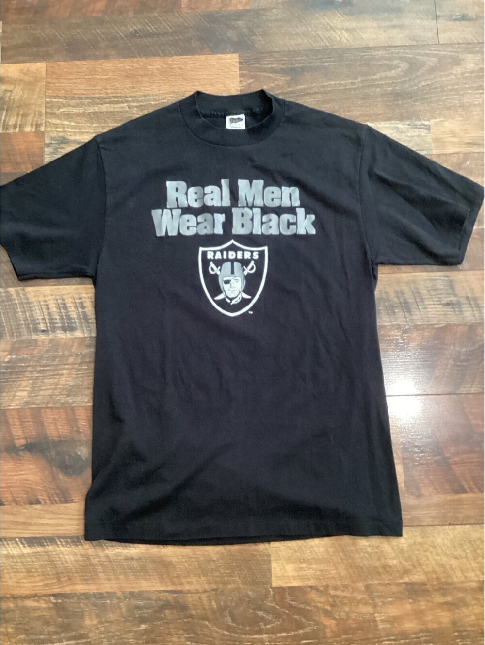 Single Stitch Real Men Wear Black Shirt